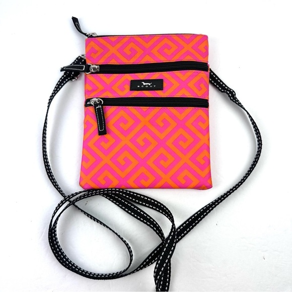 Scout Sally Go Lightly Crossbody Bag Orange Pink Neon Nylon Handbag - Picture 2 of 11